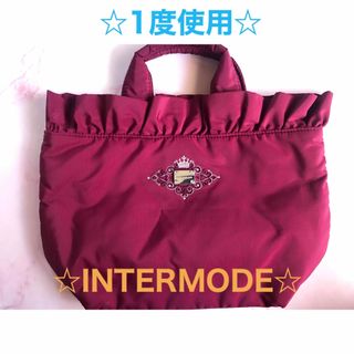 インターモード(INTERMODE)の☆1度使用☆INTERMODE ナイロン ハンドバッグ ミニバッグ レッド (ハンドバッグ)