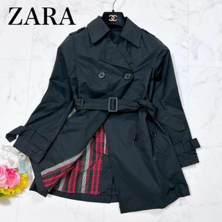 ザラ(ZARA)のZARA ナイロン×コットン トレンチコート ハーフ チェック(その他)