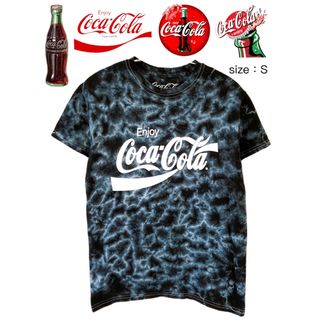 コカ・コーラ - Coca-Cola　コカ・コーラ　Tシャツ　S　ダイタイ柄　黒系　UK古着