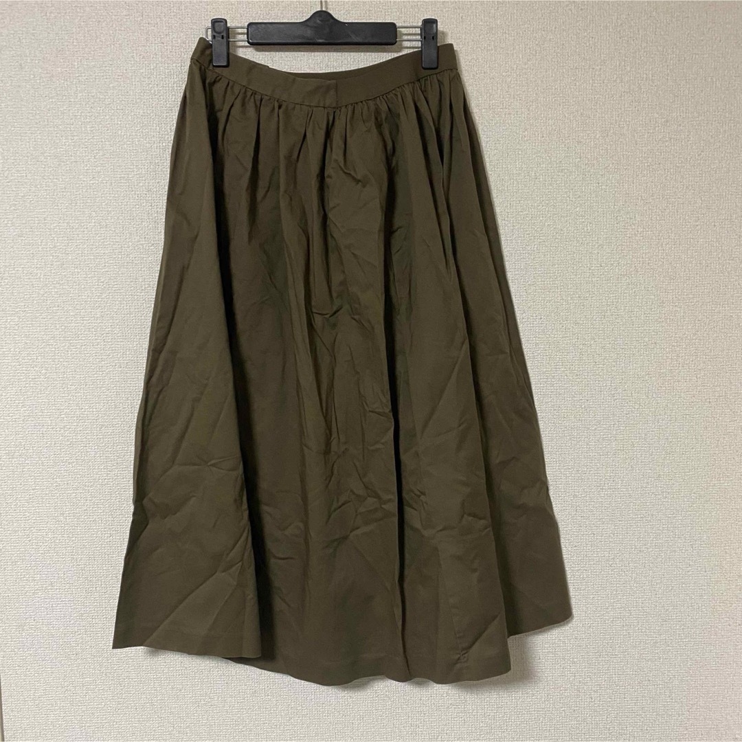 UNIQLO(ユニクロ)の#3118 ユニクロ　L ロングスカート　カーキ レディースのスカート(ロングスカート)の商品写真