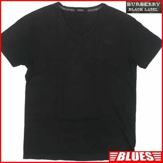 バーバリーブラックレーベル(BURBERRY BLACK LABEL)の廃盤 バーバリーブラックレーベル Tシャツ L カットソー 黒 刺繍 TJ938(Tシャツ/カットソー(半袖/袖なし))