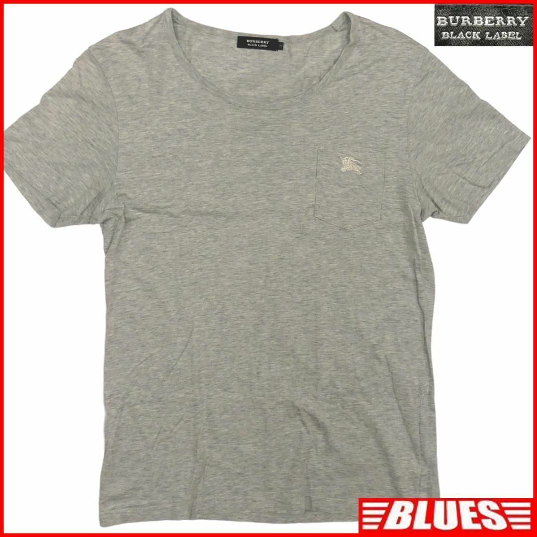 BURBERRY BLACK LABEL(バーバリーブラックレーベル)の廃盤 バーバリーブラックレーベル Tシャツ M カットソー グレー TJ939 メンズのトップス(Tシャツ/カットソー(半袖/袖なし))の商品写真