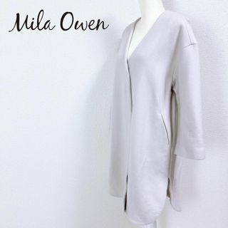 ミラオーウェン(Mila Owen)の■MilaOwen 羊毛 ノーカラーVネックコート マグネット サイドスリット(その他)