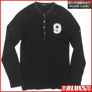 バーバリーブラックレーベル(BURBERRY BLACK LABEL)の廃盤 バーバリーブラックレーベル Tシャツ M ロンT カットソー 黒TJ930(Tシャツ/カットソー(七分/長袖))