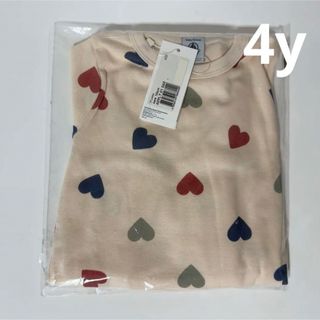 【新品未使用】petit bateau 長袖パジャマ ハート 4y 24ss