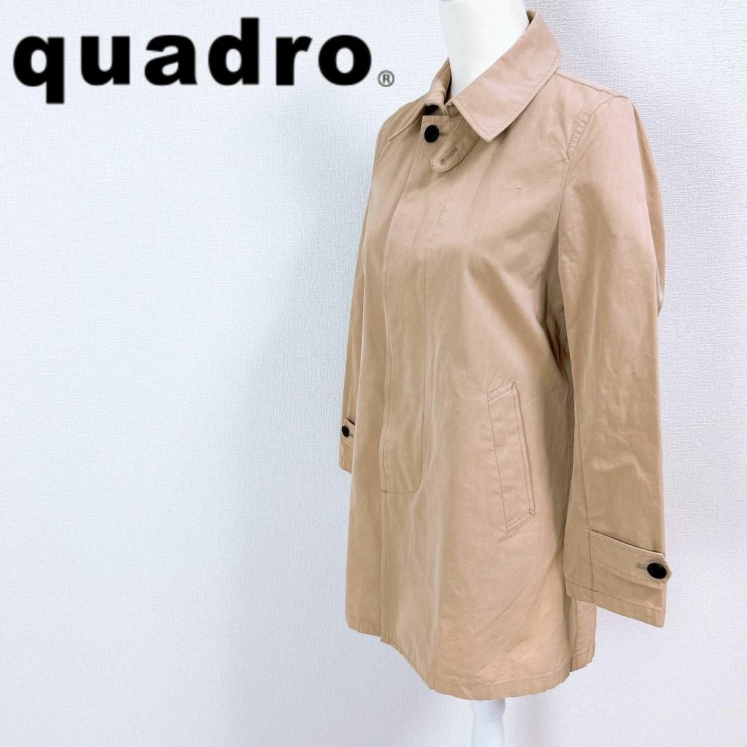 QUADRO(クアドロ)の■quadro クアドロ ステンカラーコート 比翼仕立て ベージュ レディースのジャケット/アウター(その他)の商品写真