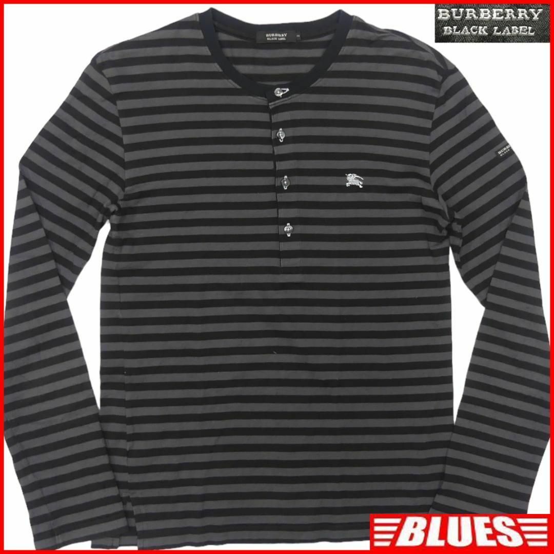 BURBERRY BLACK LABEL(バーバリーブラックレーベル)の廃盤 バーバリーブラックレーベル Tシャツ M ロンT カットソー 黒TJ932 メンズのトップス(Tシャツ/カットソー(七分/長袖))の商品写真