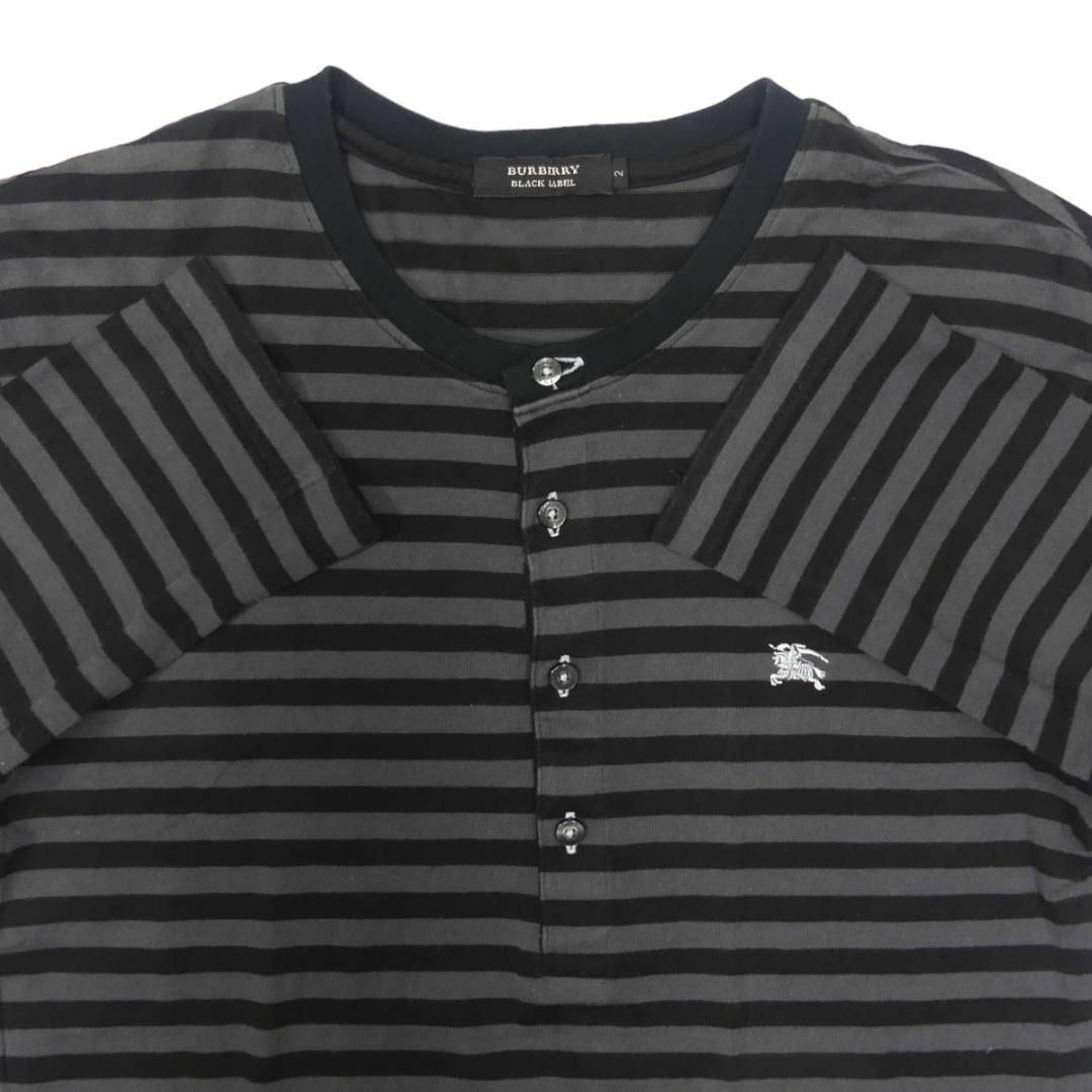 BURBERRY BLACK LABEL(バーバリーブラックレーベル)の廃盤 バーバリーブラックレーベル Tシャツ M ロンT カットソー 黒TJ932 メンズのトップス(Tシャツ/カットソー(七分/長袖))の商品写真