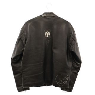 STARLINGEAR スターリンギア Single Leather Jacket カウレザー シングルライダースジャケット ブラック デザイナーサイン入り(ライダースジャケット)