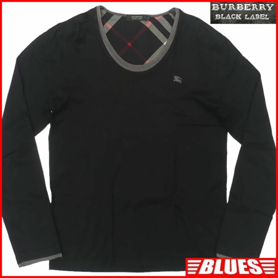 BURBERRY BLACK LABEL(バーバリーブラックレーベル)の廃盤 バーバリーブラックレーベル Tシャツ M ロンT ノバチェック TJ936 メンズのトップス(Tシャツ/カットソー(七分/長袖))の商品写真