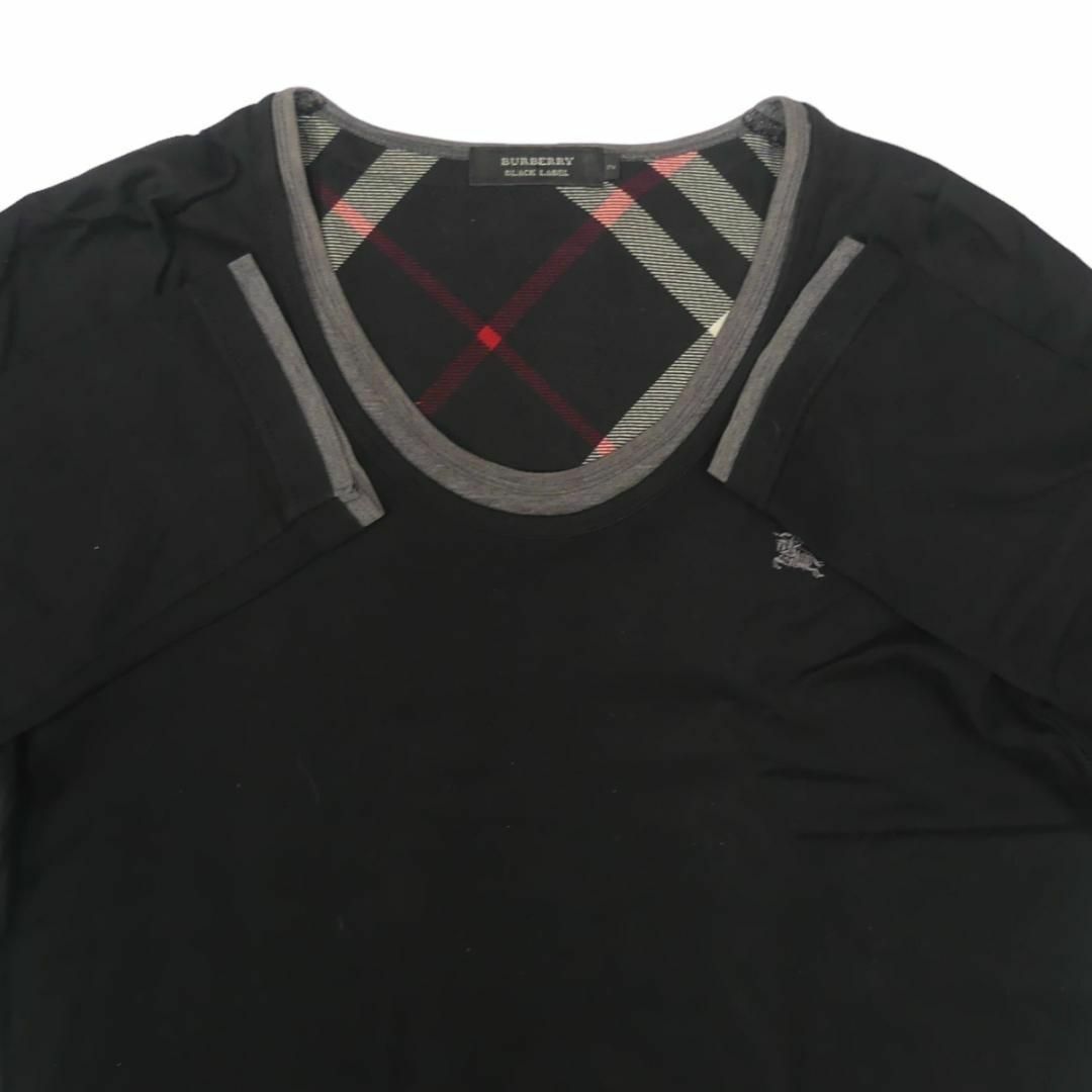 BURBERRY BLACK LABEL(バーバリーブラックレーベル)の廃盤 バーバリーブラックレーベル Tシャツ M ロンT ノバチェック TJ936 メンズのトップス(Tシャツ/カットソー(七分/長袖))の商品写真