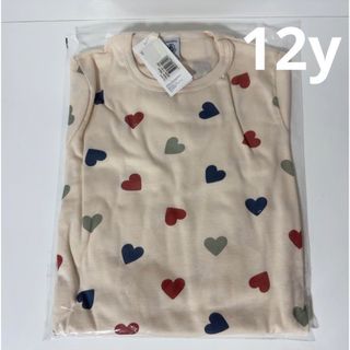 プチバトー(PETIT BATEAU)の【新品未使用】petit bateau 長袖パジャマ ハート 12y 24ss(パジャマ)