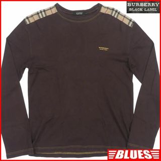 バーバリーブラックレーベル(BURBERRY BLACK LABEL)の廃盤 バーバリーブラックレーベル Tシャツ ノバチェック ロンT 茶 TJ925(Tシャツ/カットソー(七分/長袖))