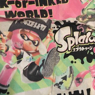 スプラトゥーン2 Splatoon ハンカチ　ハンドメイド素材　手作り素材　生地(キャラクターグッズ)