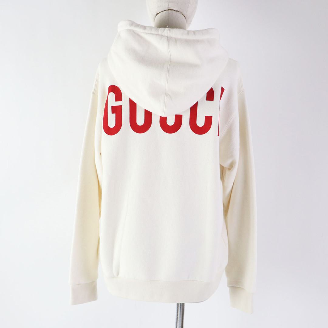 Gucci(グッチ)の極美品 GUCCI グッチ 19AW 469251 コットン100％ フロントプリント入り パーカー アイボリー XS イタリア製 正規品 レディース レディースのトップス(パーカー)の商品写真