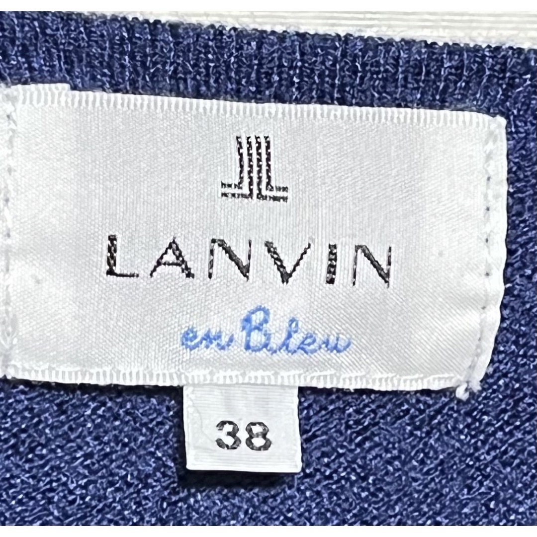 LANVIN en Bleu(ランバンオンブルー)の匿名発送　美品　ランバンオンブルー　リボンデザインカーディガン　サイズ38 レディースのトップス(カーディガン)の商品写真