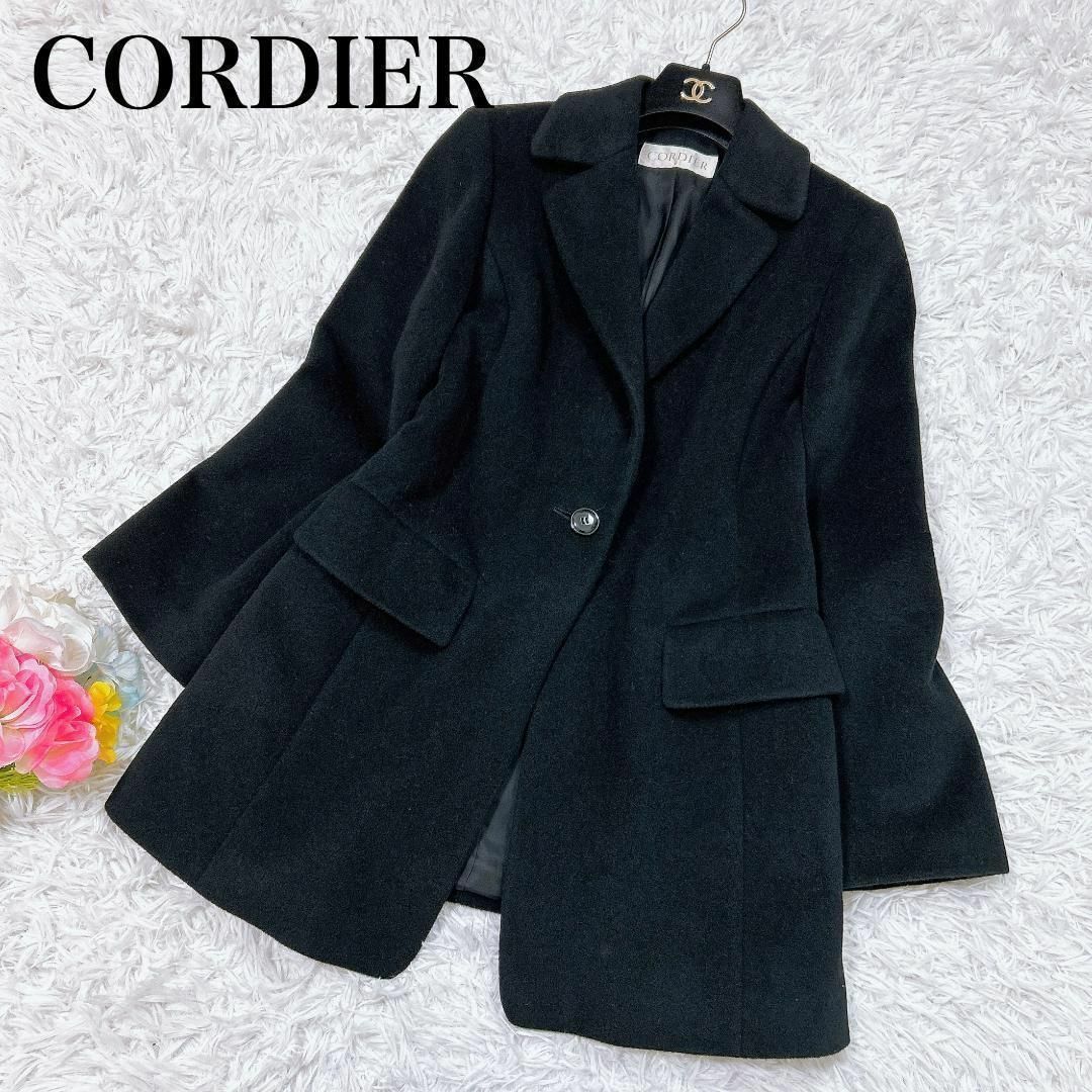 CORDIER(コルディア)の■大きいサイズ✨CORDIER 毛100 ハーフコート 日本製 ブラック 44 レディースのジャケット/アウター(その他)の商品写真