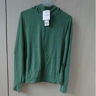 ユニクロ(UNIQLO)の【新品未使用】ユニクロエアリズム UVカットメッシュパーカ 55Green L(パーカー)