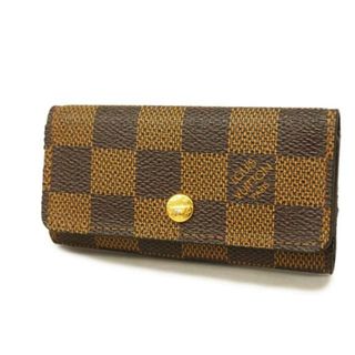 LOUIS VUITTON - 【4gc2781】ルイヴィトン キーケース/ダミエ/ミュルティクレ4/N62631/エベヌ【中古】レディース