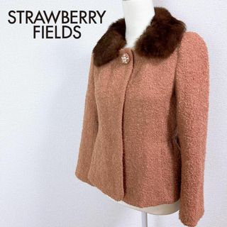 ストロベリーフィールズ(STRAWBERRY-FIELDS)の■ストロベリーフィールズ ラビットファージャケット ビジューボタン 裾フレア(その他)