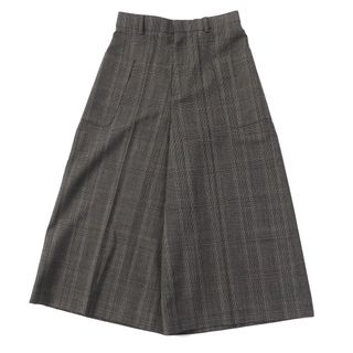 セリーヌ(celine)の極美品 CELINE セリーヌ 2P286942H CULOTTES IN PRINCE OF WALES グレンチェック クロップド ワイドパンツ ダークブラウン 34 イタリア製 正規品 レディース(その他)