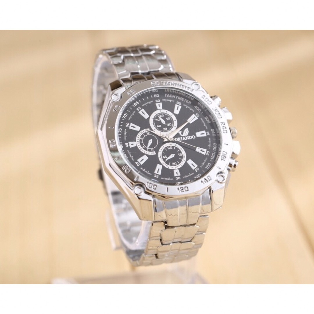 日本未入荷★新品★ORIANDメンズ腕時計！金属ベルト 黒 シチズンファンに人気 メンズの時計(腕時計(アナログ))の商品写真