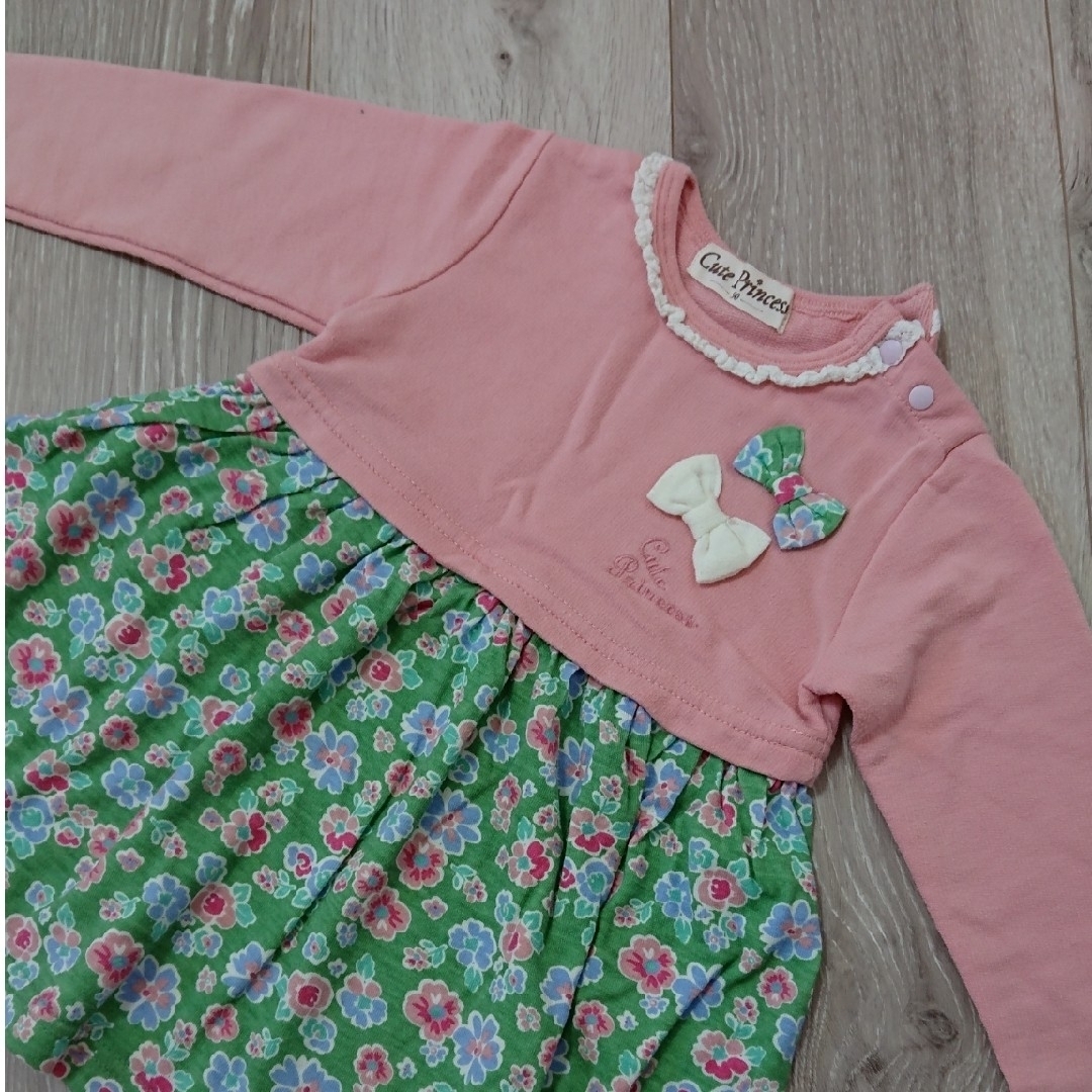 女の子 ベビー服 子供服 春 長袖ワンピース 90サイズ キッズ/ベビー/マタニティのキッズ服女の子用(90cm~)(ワンピース)の商品写真