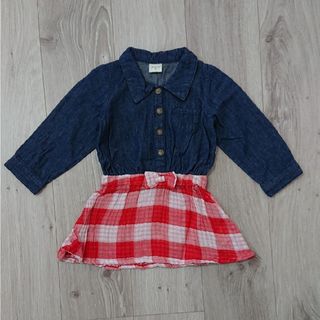 女の子 ベビー服 子供服 春 長袖ワンピース 90サイズ(ワンピース)