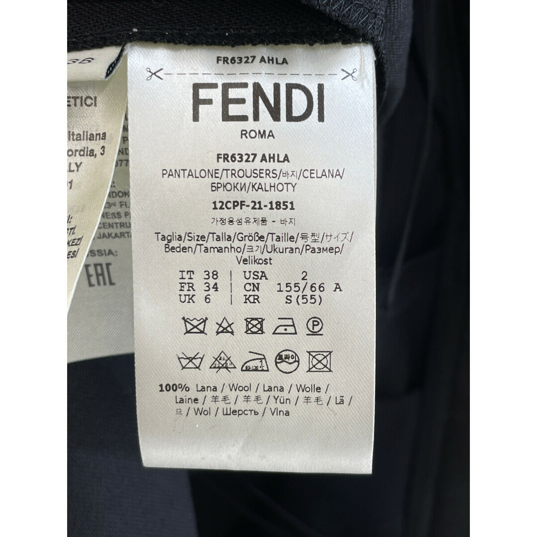 FENDI(フェンディ)のフェンディ ブラック 2021年 FR6327AHLA グレインドプードル シガレットパンツ 38 レディースのパンツ(その他)の商品写真