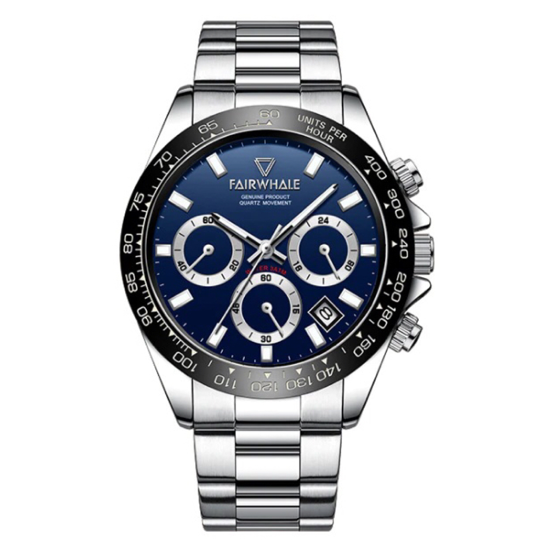 日本未入荷⚡️新品⚡️メンズ腕時計！クロノグラフ 青 タグホイヤーファンに人気 メンズの時計(腕時計(アナログ))の商品写真