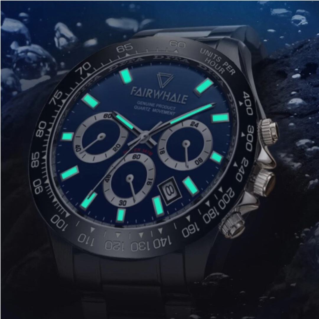 日本未入荷⚡️新品⚡️メンズ腕時計！クロノグラフ 青 タグホイヤーファンに人気 メンズの時計(腕時計(アナログ))の商品写真