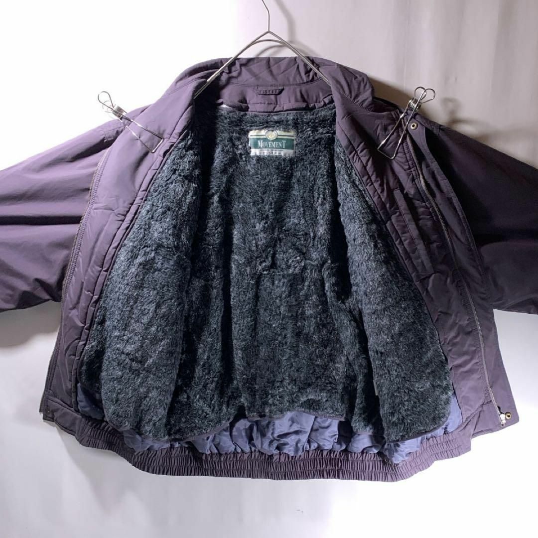 レトロ古着 短丈 スイングトップ ブルゾン G9 茄子紺 紫 ファー ライナー付 メンズのジャケット/アウター(ブルゾン)の商品写真