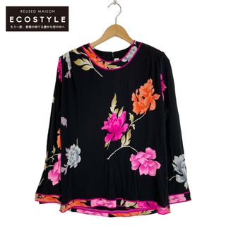 LEONARD - 【レオナール】カットソー ゴルフウェア ネイビー 花柄 40 L LEONARD - 【レオナール】カットソー ゴルフウェア ネイビー 花柄 40 L