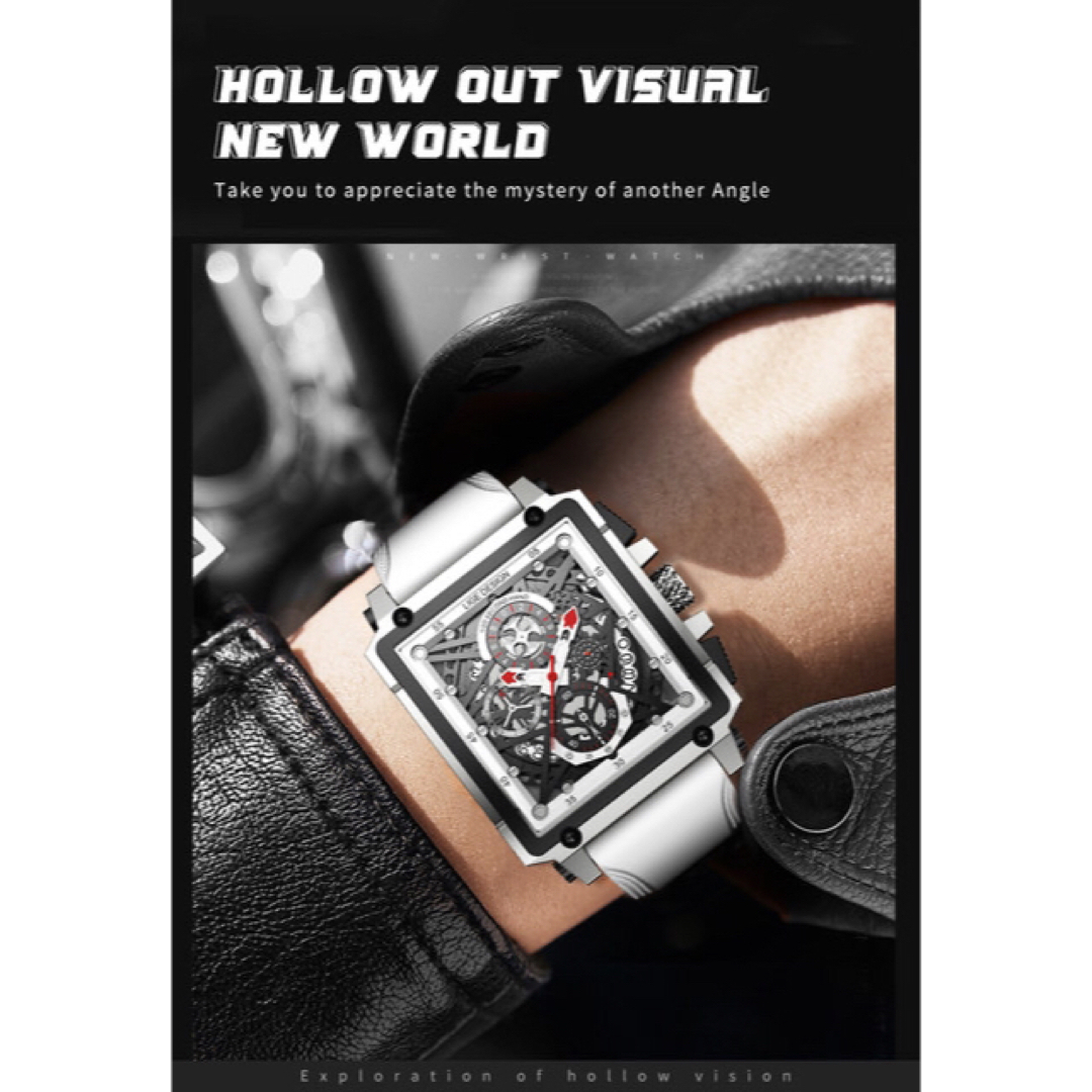 日本未入荷★新品★メンズ腕時計！クロノグラフ 白❤️フランクミュラーファンに人気 メンズの時計(腕時計(アナログ))の商品写真
