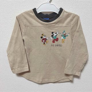 シマムラ(しまむら)のDisney ディズニー ミッキー ラウンド Tシャツ 長袖 カットソー ロンＴ(Tシャツ/カットソー)