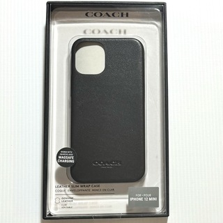 コーチ(COACH)のCOACH コーチ iPhone12 mini ケース ブラック レザー(iPhoneケース)