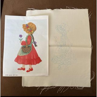 花つみ柄 刺繍布 リリアン刺繍 型紙(型紙/パターン)