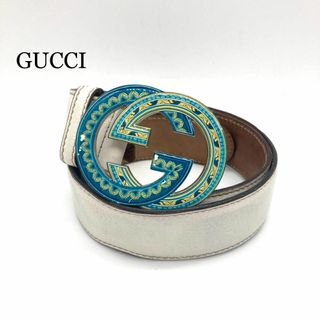 グッチ(Gucci)の【希少☆美品】グッチ インターロッキング ベルト エスニック アイボリー レザー(ベルト)