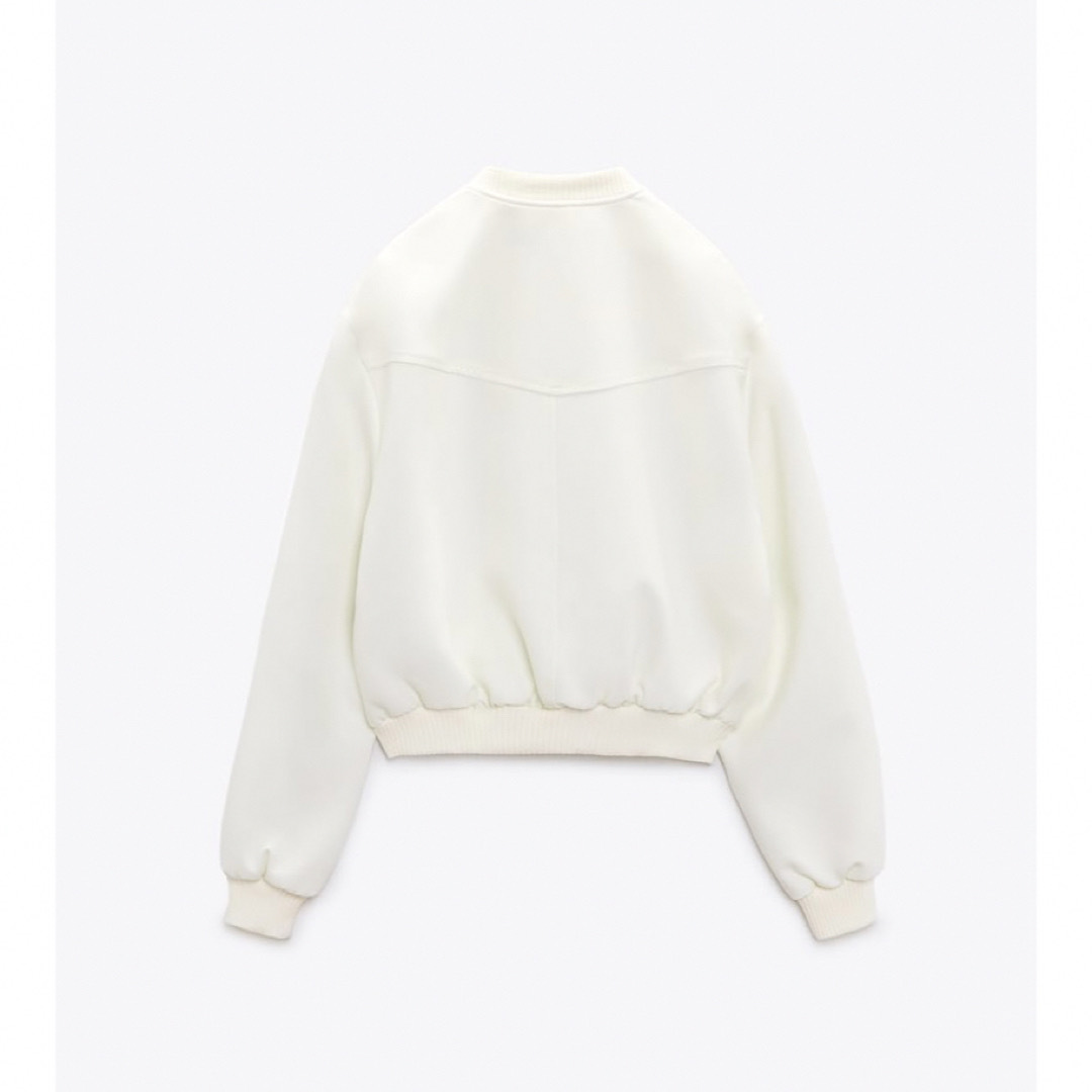 ZARA - ZARA クロップド丈ボンバージャケット Sサイズ エクリュ ZARA - ZARA クロップド丈ボンバージャケット Sサイズ エクリュ