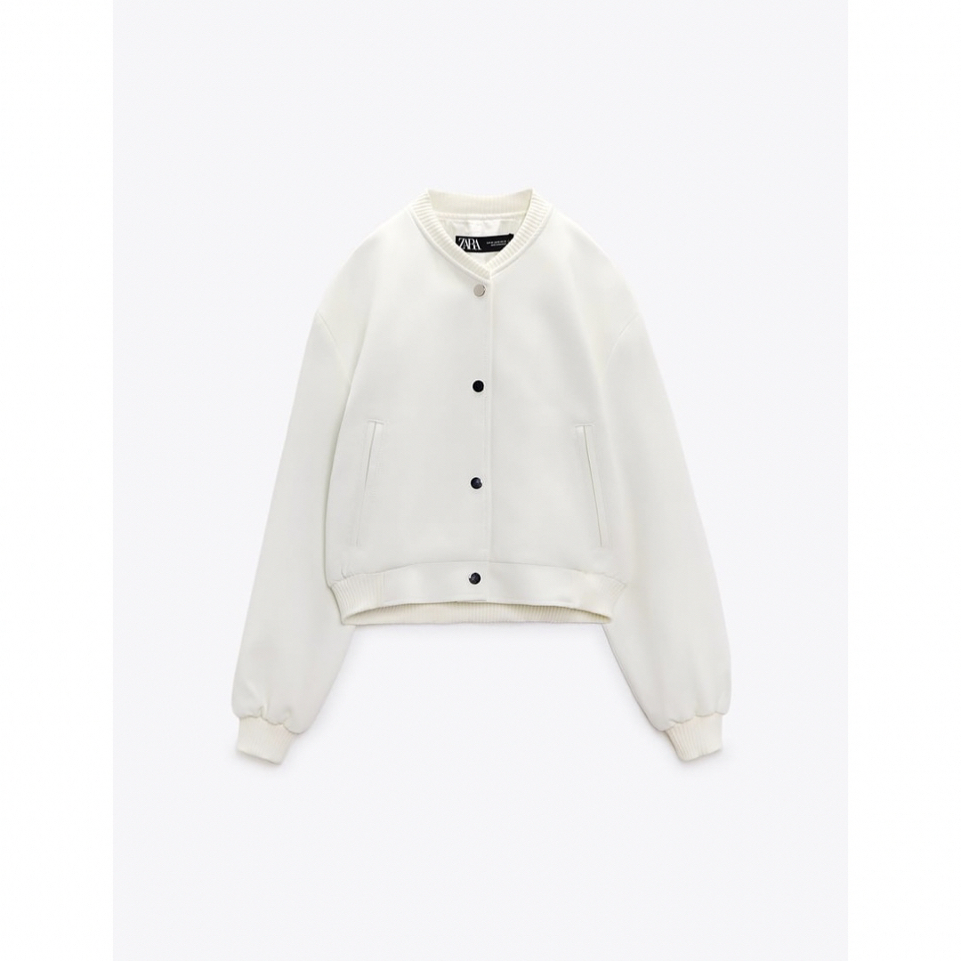 ZARA - ZARA クロップド丈ボンバージャケット Sサイズ エクリュ ZARA - ZARA クロップド丈ボンバージャケット Sサイズ エクリュ