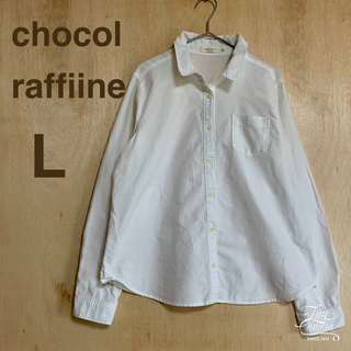 ショコラフィネローブ(chocol raffine robe)のショコラフィネローブ L 白シャツ ブラウス レディース 綿100% カジュアル(シャツ/ブラウス(長袖/七分))