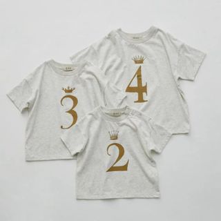 コドモビームス(こども ビームス)のelfinfolk エルフィンフォルク 4yナンバー半袖Tシャツ　４歳　誕生日(Tシャツ/カットソー)