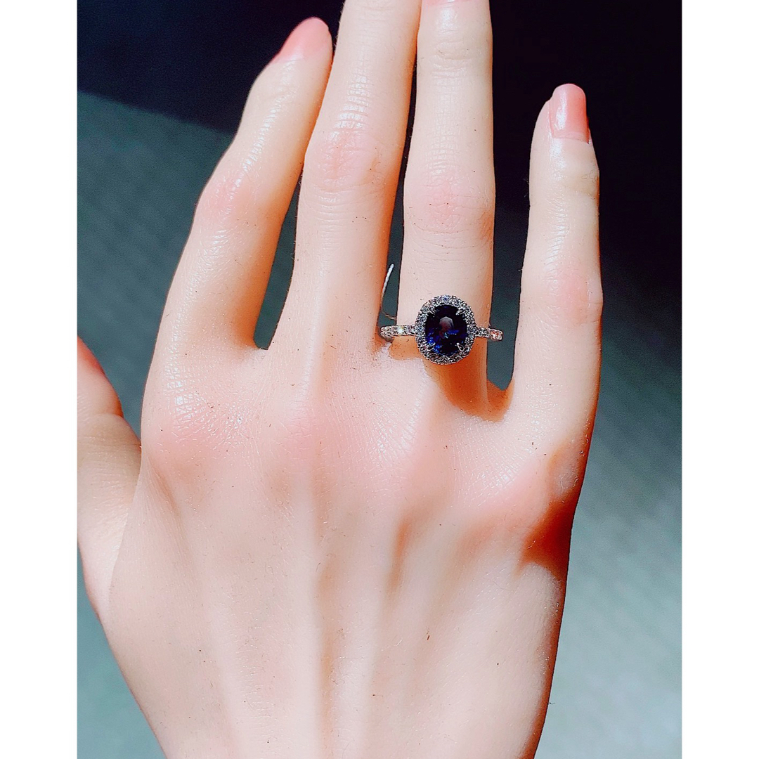 ★2.44ct★コーンフラワーサファイア✨0.55ctダイヤモンドリング指輪 レディースのアクセサリー(リング(指輪))の商品写真