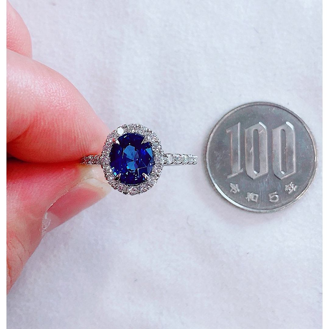 ★2.44ct★コーンフラワーサファイア✨0.55ctダイヤモンドリング指輪 レディースのアクセサリー(リング(指輪))の商品写真