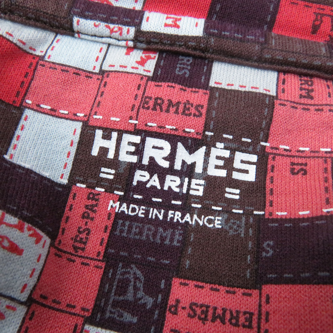 Hermes(エルメス)の美品 HERMES エルメス 19AW コットン100％ ボルデュック クルーネック トップス/半袖Ｔシャツ マルチカラー 42 フランス製 正規品 レディース レディースのトップス(Tシャツ(半袖/袖なし))の商品写真
