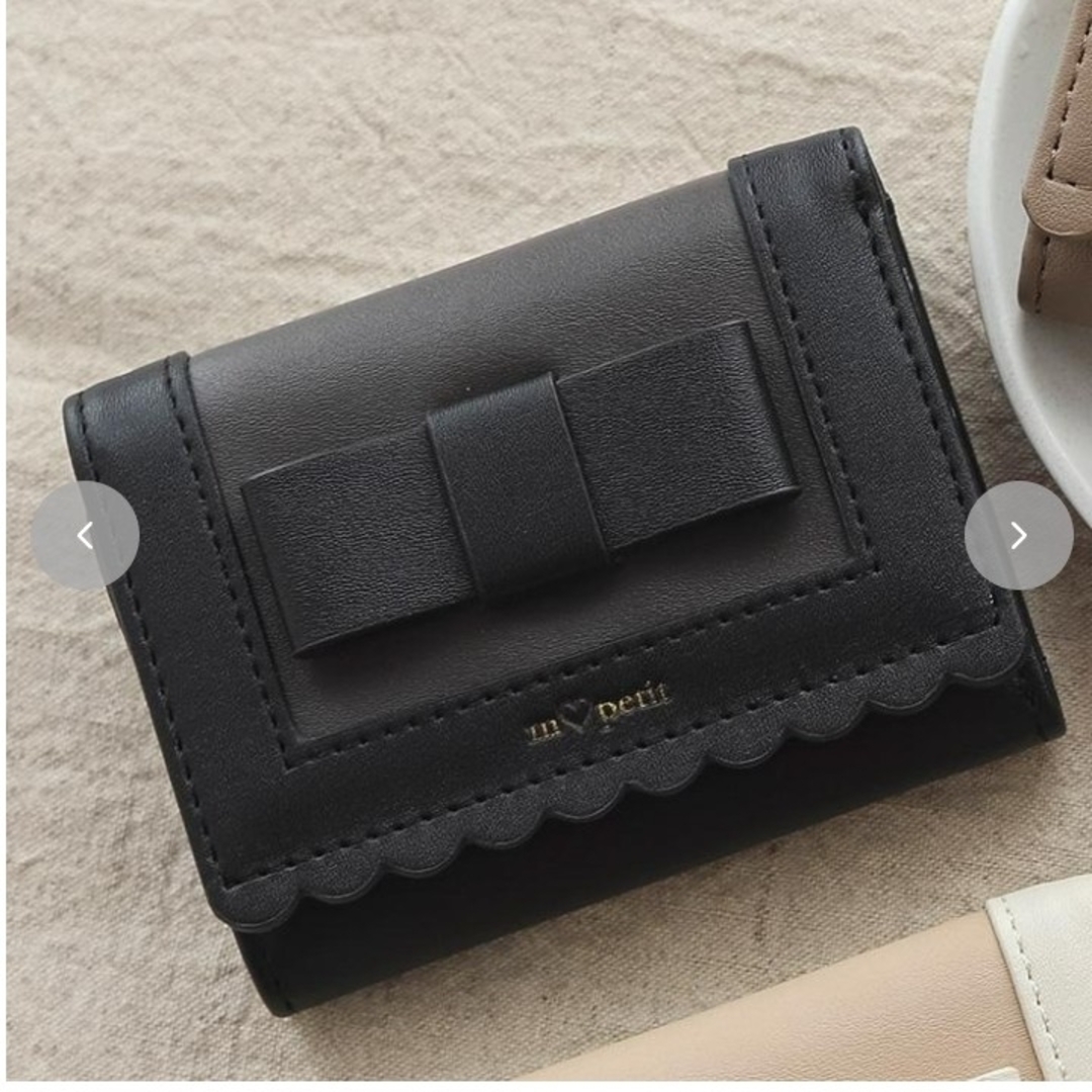 しまむら(シマムラ)のしまむら 青木美沙子 コラボ リボン 財布 折り財布 コインケース ブラック 黒 レディースのファッション小物(財布)の商品写真