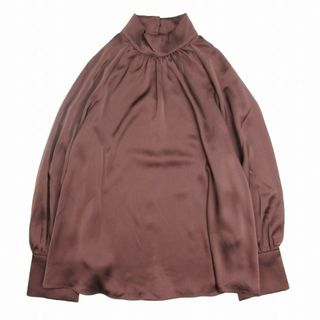 エイチアンドエム(H&M)の美品 エイチ&エム H&M サテン ブラウス 長袖 モックネック オーバーサイズ(シャツ/ブラウス(長袖/七分))