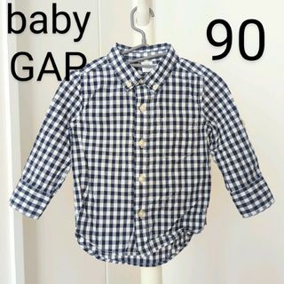 babyGAP - babygap ベビーギャップ ギンガムチェック シャツ 長袖 ロールアップ