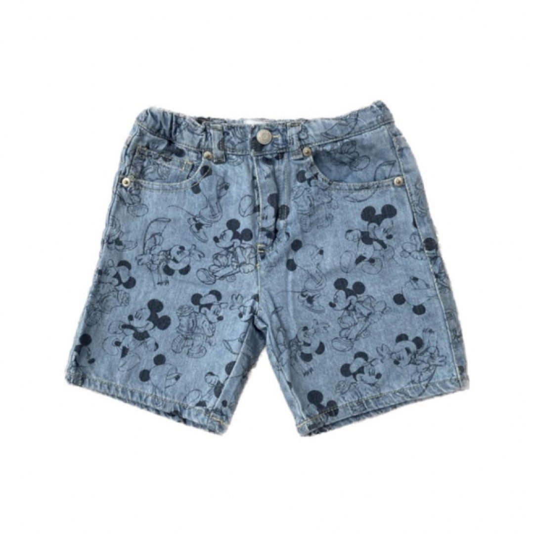 ZARA KIDS(ザラキッズ)のZARA*ザラキッズ*ミッキーマウス*ディズニー*デニムバミューダパンツ*116 キッズ/ベビー/マタニティのキッズ服女の子用(90cm~)(パンツ/スパッツ)の商品写真