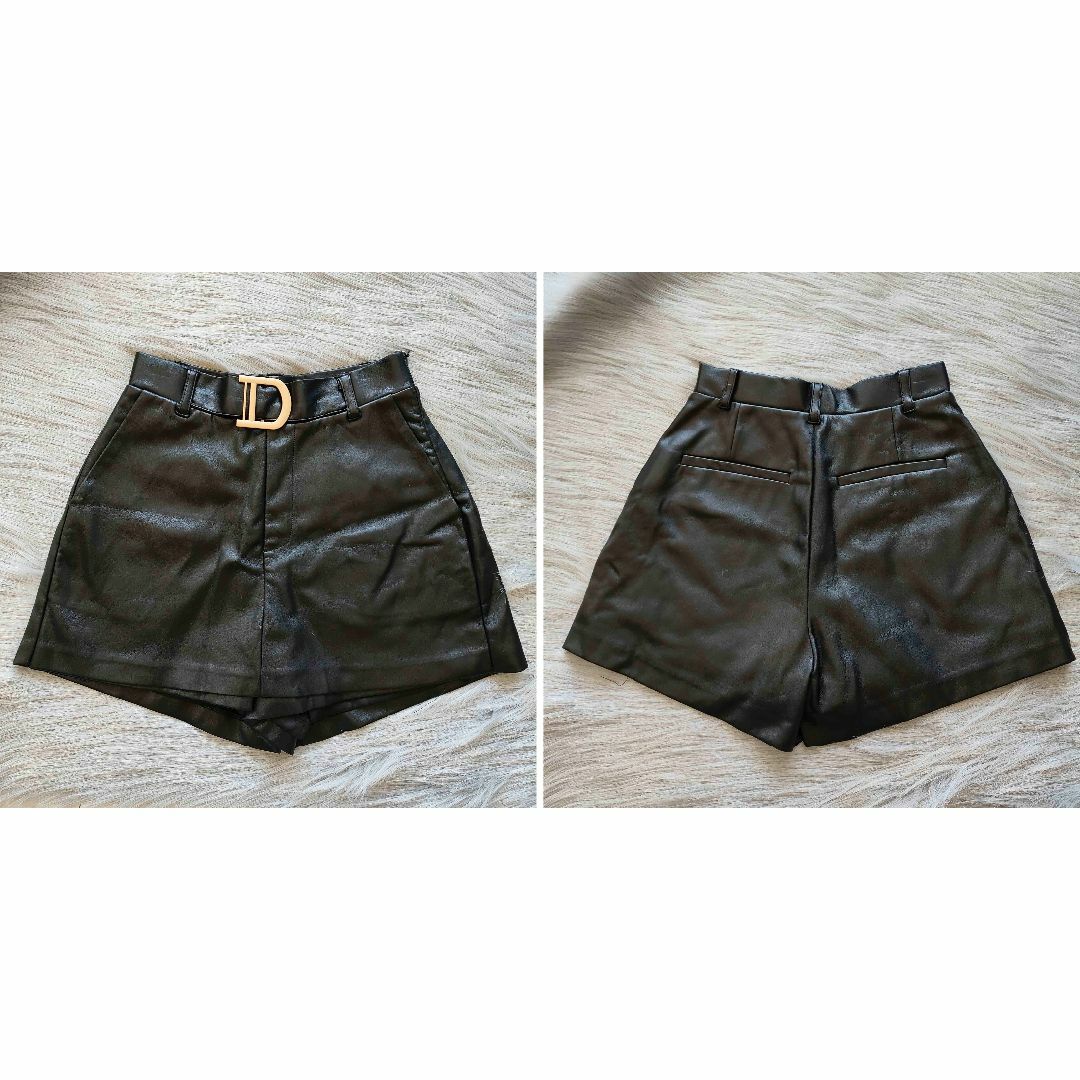 Darich(ダーリッチ)のダーリッチ Dバックルキュロットスカート ベルト付き ショートパンツ 黒 レディースのパンツ(ショートパンツ)の商品写真